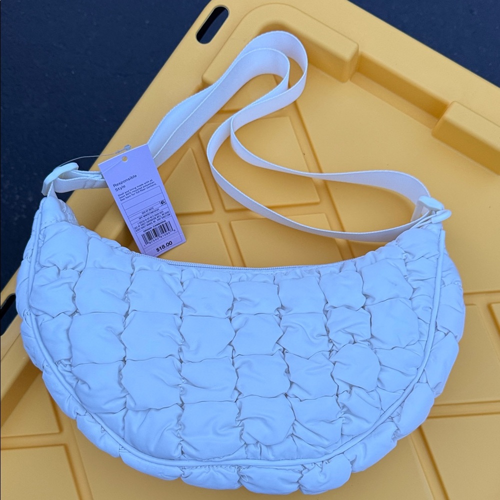 Off- White Quilted Shoulder Bag half moon